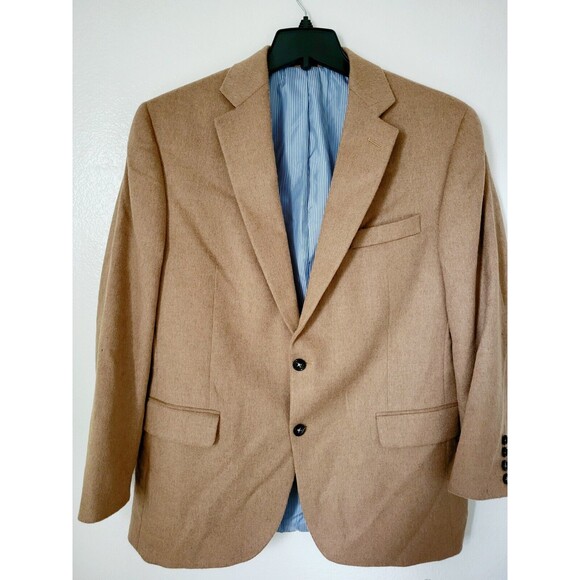 Vintage STAFFORD Mens Blazer Sportcoat Size 44 Reg Camel Hair Casual Wool Jacket - Picture 2 of 13